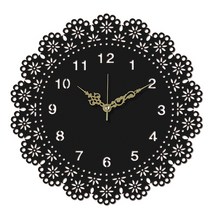 브론즈하우스 레이스타공 벽시계 34cm WMC-140L, 블랙