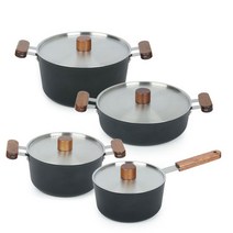 오슬로 IH 인덕션 냄비 4종세트, 혼합색상, 전골 24cm + 양수 20cm + 24cm + 편수 18cm