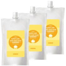 슈퍼케어 세이프 향균 핸드워시 리필 레몬향, 450ml, 3개
