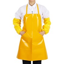 팀쿡 양면 주머니 방수 앞치마 FREE, 노랑, 2개