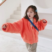 리틀래빗 아동용 CW 레터링 뽀글 자켓