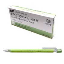 제노 파스텔Q 샤프 연두색, 0.5mm, 12개