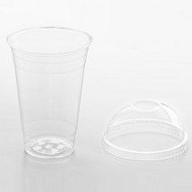 마켓맨 PET 컵 591ml + 돔형뚜껑 세트, 1개입, 100개