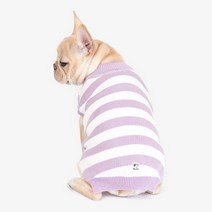 리얼펫 스트라이프 니트 강아지 옷, 바이올렛