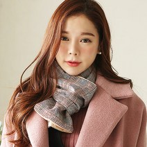 레씨 코코드림 하운드체크 슬림 패딩 머플러