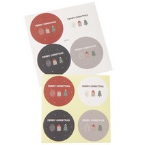 크리스마스 산타마을 원형 스티커 8C006, 랜덤 발송, 80개
