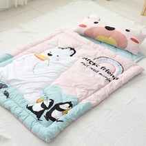 이지앤 베이비 사계절 분리형 캐릭터 낮잠이불세트 분리형 마이크로화이바베개솜, 베어펭귄