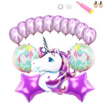 유치원 유니콘 스타 가랜드 풍선세트, 바이올렛, 1세트