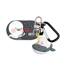 옴팡이 블리스 키링 갤럭시버즈/버즈플러스 공용 케이스, 매직로즈