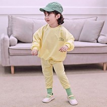 고잉키즈 아동용 카라멜 맨투맨 상하의 세트