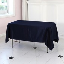 에스엠파티 박음질 마감 광대폭융 식탁보, 네이비, 180 x 300 cm