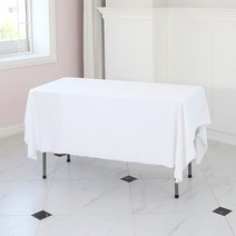 에스엠파티 박음질 마감 행사용 테이블보, 화이트, 6인(180 x 155cm)