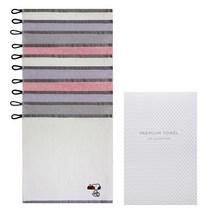 송월타월 스누피 블랙라인 고리 핸드타월 + 케이스 10p, 랜덤발송, 1세트