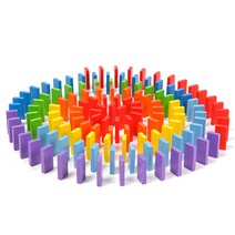 토도리브로 원목 무지개 도미노 350p, 혼합색상