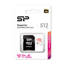 [sd카드1gb] 실리콘파워 micro SDXC Class10 Superior UHS-I 4K U3 A1 V30, 512GB