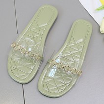 마켓에이 유광 투명 라운드장식 슬리퍼