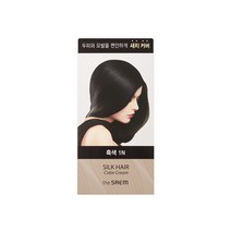 더샘 실크 헤어 컬러 크림 새치커버 염모제 1제 60g + 2제 60g + 트리트먼트 8ml 세트, 흑색 1N, 1세트