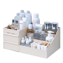 마켓에이 서랍형 3단 코스메틱 보관정리대 초대형 베이지, 1개