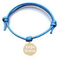 펫츠룩 굿모닝 원형 팬던트 반려동물 목걸이 혼자집에갈수있어요, 목걸이(블루), 팬던트(골드)