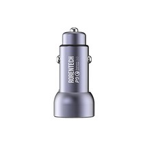 로랜텍 차량용 고속충전기 USB퀄컴 3.0 PD급속 듀얼포트, GRT-912, 메탈실버
