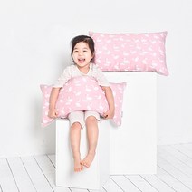 솔루나 썸머쿨링 인견 와이드 높이조절 아기베개, 핑크스완