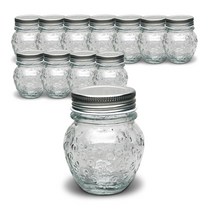 엠글라스 과일모양 유리잼병 딸기, 150ml, 12개