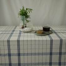 바이아미 빈티지체크 블루 식탁보, M