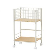 룸앤홈 헤이즈 수납 트롤리 M, 내추럴 + 크림화이트