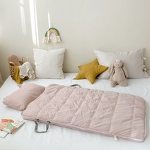 쁘리엘르 코코 워싱 고밀도 낮잠이불 세트 일체형, 핑크