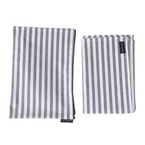 휴대용 단면 방수 소풍 돗자리 + 파우치 세트, 스트라이프 네이비