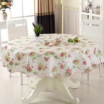 마켓감성 플라워 원형 PVC 방수식탁보, 타입7, 150cm
