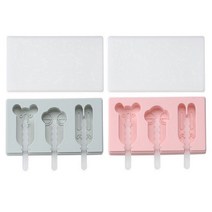 유미상사 실리콘 수제 아이스크림 몰드 2종세트 BG006 부엉이, 핑크, 블루, 1세트