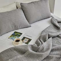 이니띠움 피그먼트 파스텔 시어서커 이불 겸 패드, 그레이