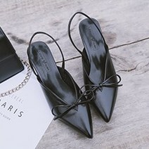 앞코 뾰족코 리본 장식 슬링백 7cm ST7918