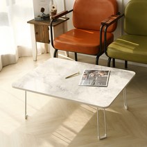 레몬트리 LPM 심플 라운드 접이식테이블 800 x 600 mm, 마블클래식