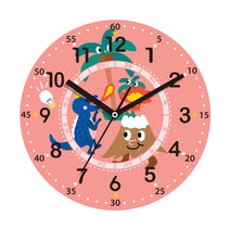 어린이 교육용 무소음 벽세계 30cm, 핑크공룡(ED1005)