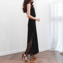 세이스타일 레이스 사선 A라인 스커트