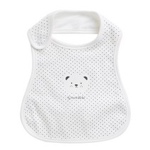 그린베베 신생아용 스몰도트 면 턱받이, 흰색, 1개