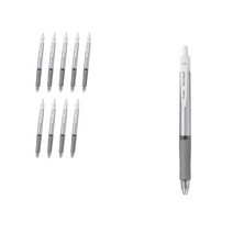 파이롯트 아크로볼T 유성볼펜 0.5mm BAB-15EFT, 메탈실버 + 블랙심, 10개