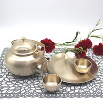 오부자 방짜유기 술상 세트3, 1세트, 주전자2p + 원형접시 + 술잔 2p