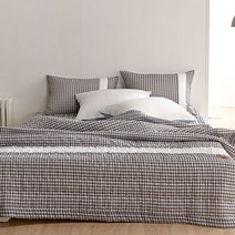 비비드 체크 쿨 시어서커 이불, 차콜