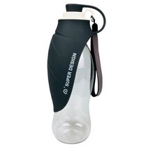 블럭마트 심플 휴대용 반려동물 물병 580ml, 블랙, 1개