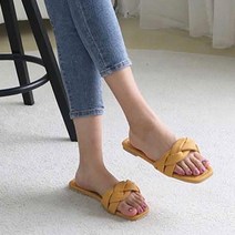 워크센스 여성용 카루피 컴포트 꽈배기 플랫 슬리퍼