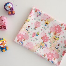 코튼빌 뽀로로 봄소풍 20수 패브릭 원단 2p, 혼합색상