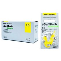 아이셀텍 보청기 배터리 10A, 6개입, 10개