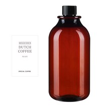 ARB1000 갈색 페트병 1000ml + 검정캡 + 스티커 심플영문더치커피L, 10세트