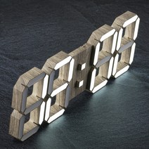 루나리스 3D LED 대리석 벽시계 38cm, 크리마그레이