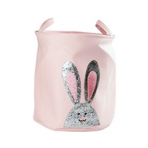 패브릭 정리함 수납 바구니 반짝반짝 토끼, 1개