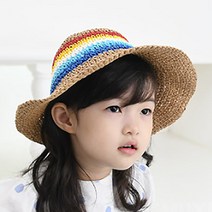 무슈 아동용 레인보우 밀짚모자