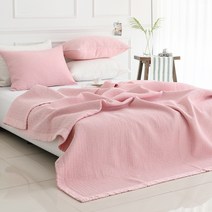 스칸디 워싱 인견 패드 겸 스프레드, 핑크